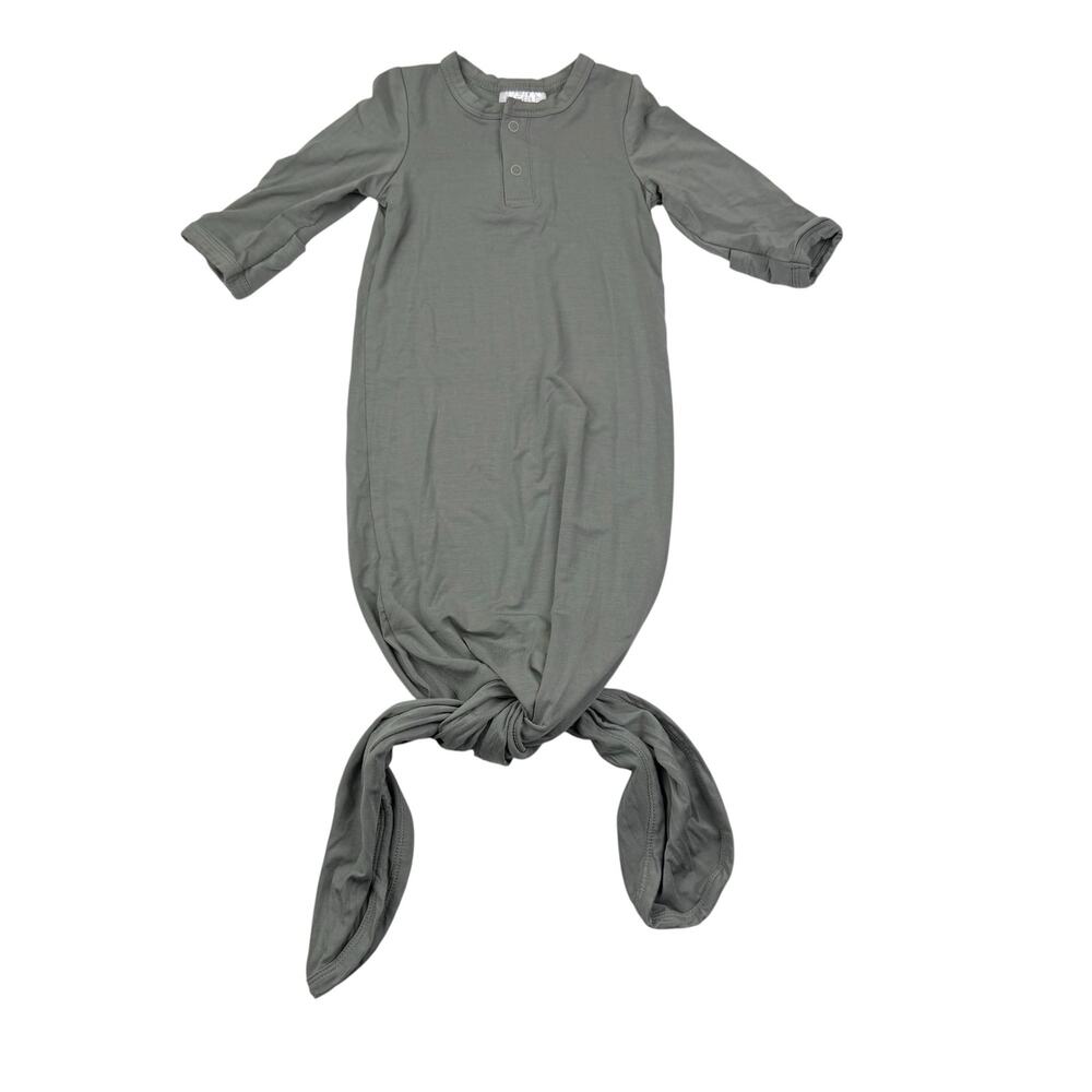 Mebie Baby Sage Green Knot Gown, 0/3m